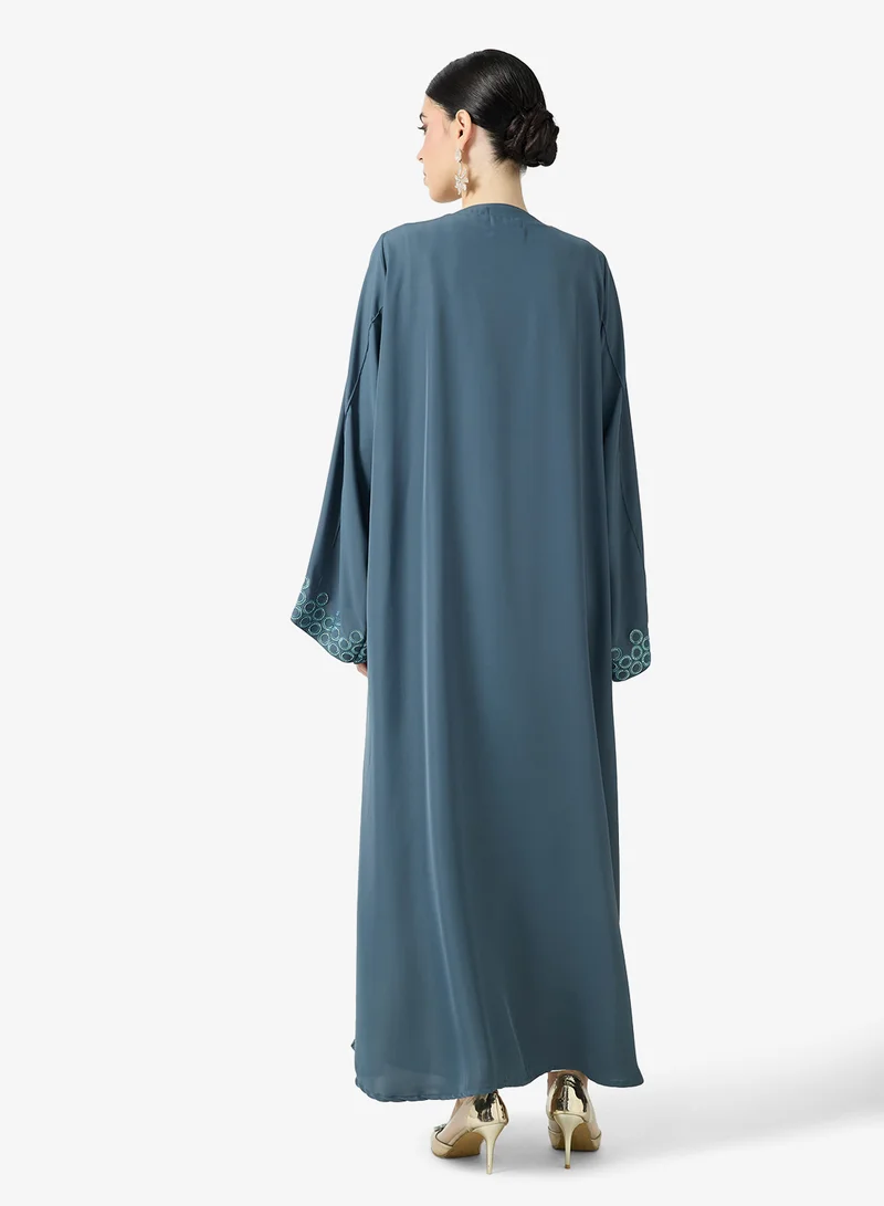 hayas closet Embroidered Abaya With Sheila